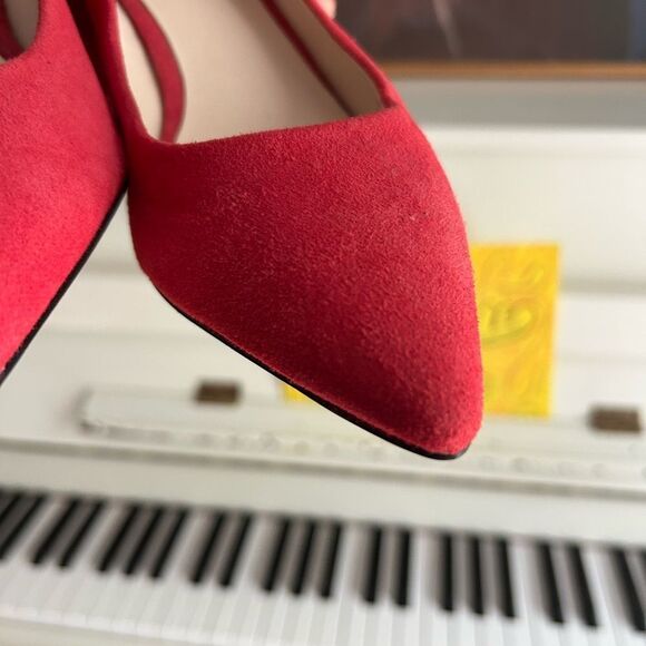 Cole Haan Red Suede Heels 7B - Picture 10 of 16